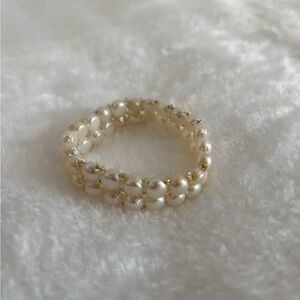 Elegant Ivory Pearl Stretch Bracelet - Women Jewelry